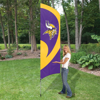 Minnesota Vikings 8 Foot Tall Team Flag Tailgating Kit with Metal Pole by Fielders Choice