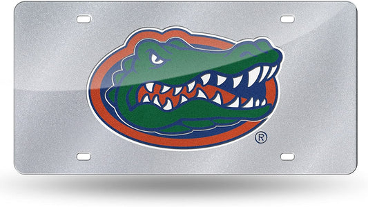 University of Florida Gators Laser Cut Tag License Plate, Bling Design, Mirrored Acrylic Inlaid, 12x6 Inch by Fielders Choice