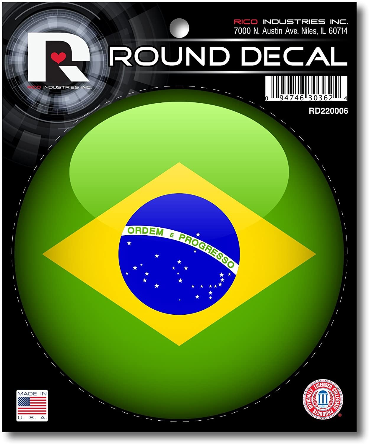 Rico Industries World Cup Soccer Brazil Country Round Decal by Fielders Choice
