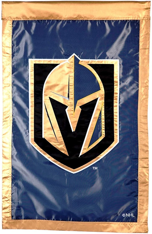 Vegas Golden Knights Premium Double Sided House Flag Banner, Embroidered Applique, 28x44 Inch, Display Pole Sold Separately by Fielders Choice