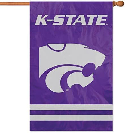 Kansas State University Wildcats Double Sided Banner Flag Embroidered Applique 44x28 Inch by Fielders Choice