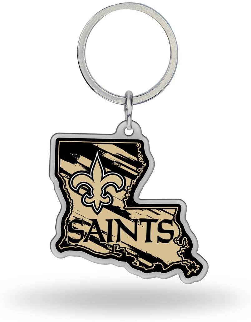 New Orleans Saints Metal Keychain State Shaped by Fielders Choice