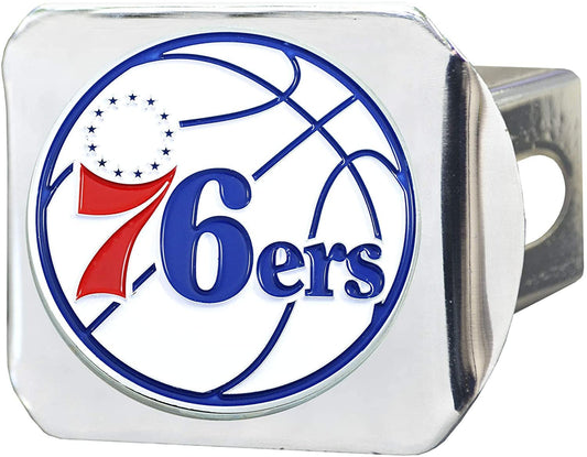 Philadelphia 76ers Hitch Cover Solid Metal with Raised Color Metal Emblem 2" Square Type III by Fielders Choice