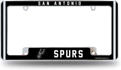 San Antonio Spurs Metal License Plate Frame Chrome Tag Cover Alternate Design 6x12 Inch by Fielders Choice