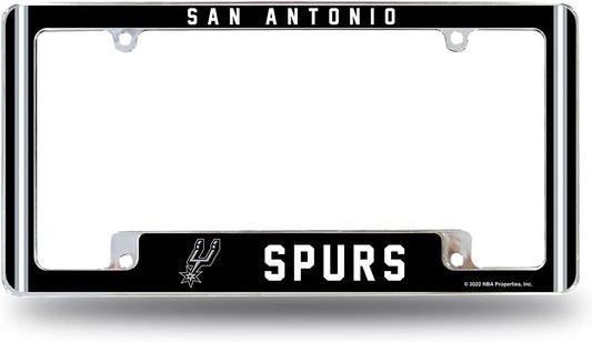 San Antonio Spurs Metal License Plate Frame Chrome Tag Cover Alternate Design 6x12 Inch by Fielders Choice