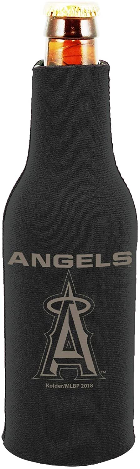 Los Angeles Angels 2-Pack Tonal Black Design Zipper Bottle Neoprene Beverage Insulator Holder Baseball by Fielders Choice