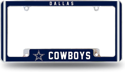 Dallas Cowboys Metal License Plate Frame Chrome Tag Cover Alternate Design 6x12 Inch by Fielders Choice
