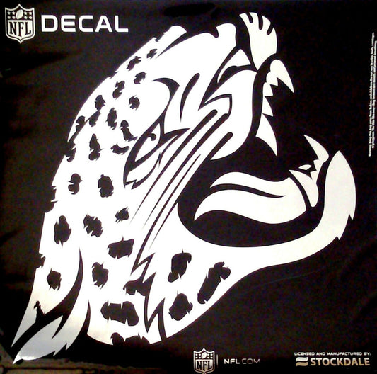Jacksonville Jaguars 6 Inch Decal Sticker, Metallic Chrome Shimmer Design by Fielders Choice