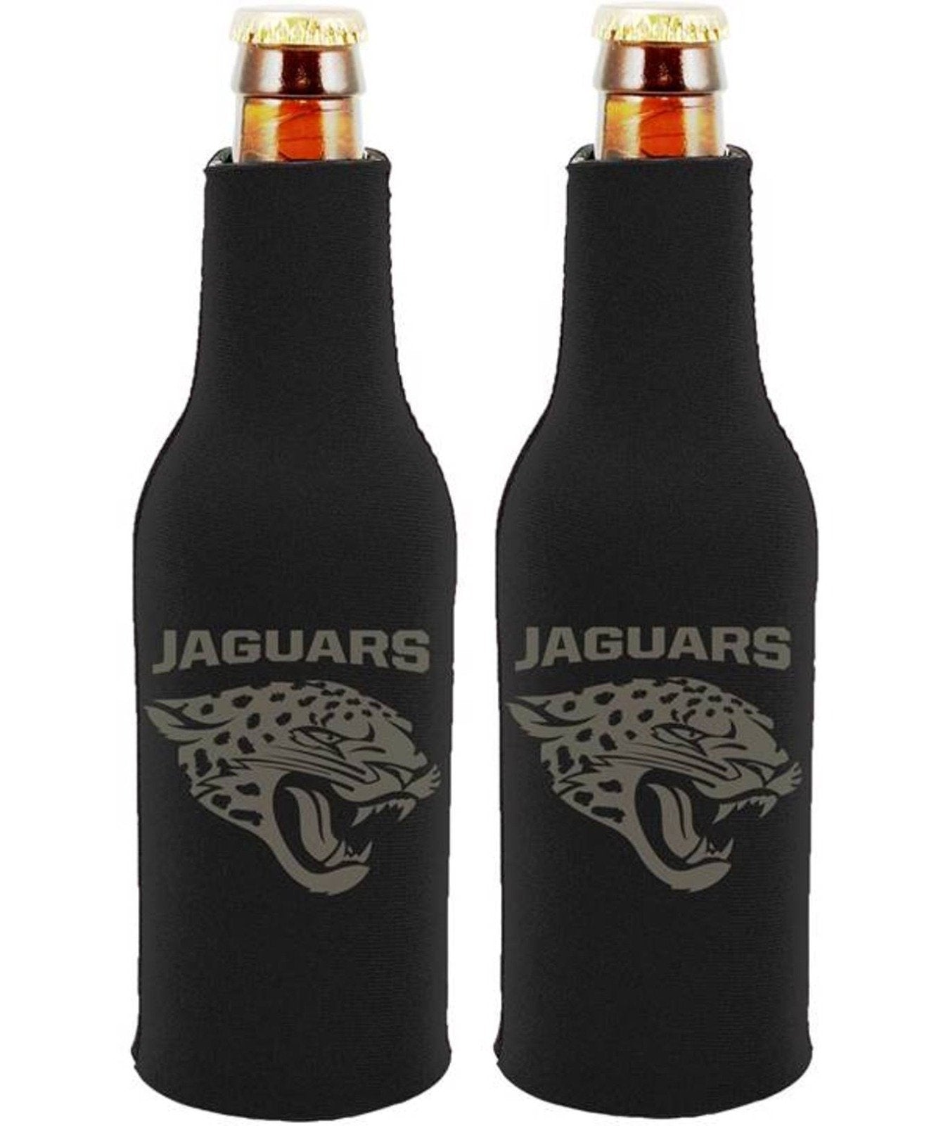 Jacksonville Jaguars 2-Pack Tonal Design Zip Bottle Beverage Insulator Football by Fielders Choice
