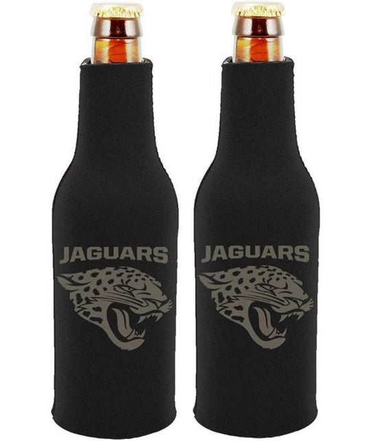 Jacksonville Jaguars 2-Pack Tonal Design Zip Bottle Beverage Insulator Football by Fielders Choice