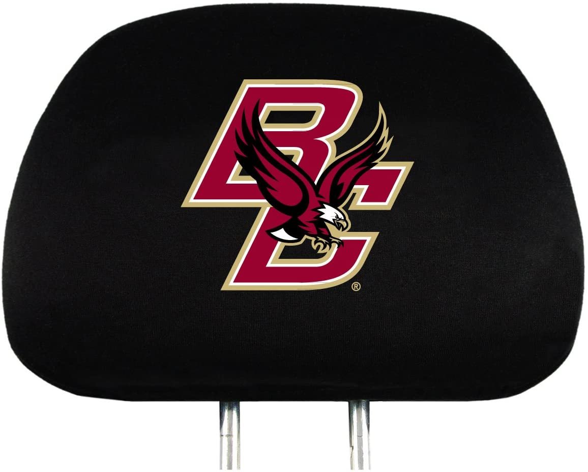 Boston College Eagles Pair of Premium Auto Head Rest Covers, Embroidered, Black Elastic, 14x10 Inch by Fielders Choice