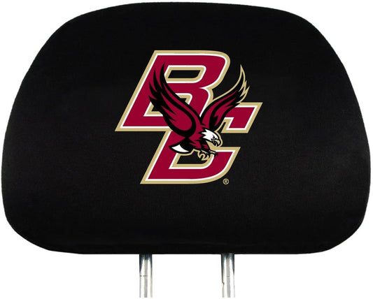 Boston College Eagles Pair of Premium Auto Head Rest Covers, Embroidered, Black Elastic, 14x10 Inch by Fielders Choice