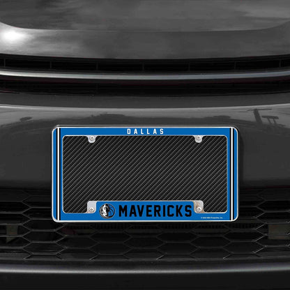 Dallas Mavericks Metal License Plate Frame Chrome Tag Cover Alternate Design 6x12 Inch by Fielders Choice