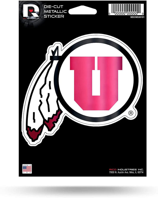 University of Utah Utes 5 Inch Die Cut Shimmer Metallic Decal Sticker Flat Vinyl by Fielders Choice
