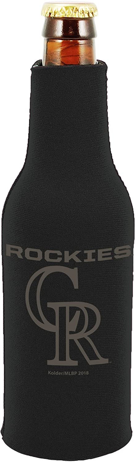 Colorado Rockies 2-Pack Zipper Bottle Tonal Black Beverage Insulator Neoprene Holder Cooler Coolie Baseball by Fielders Choice