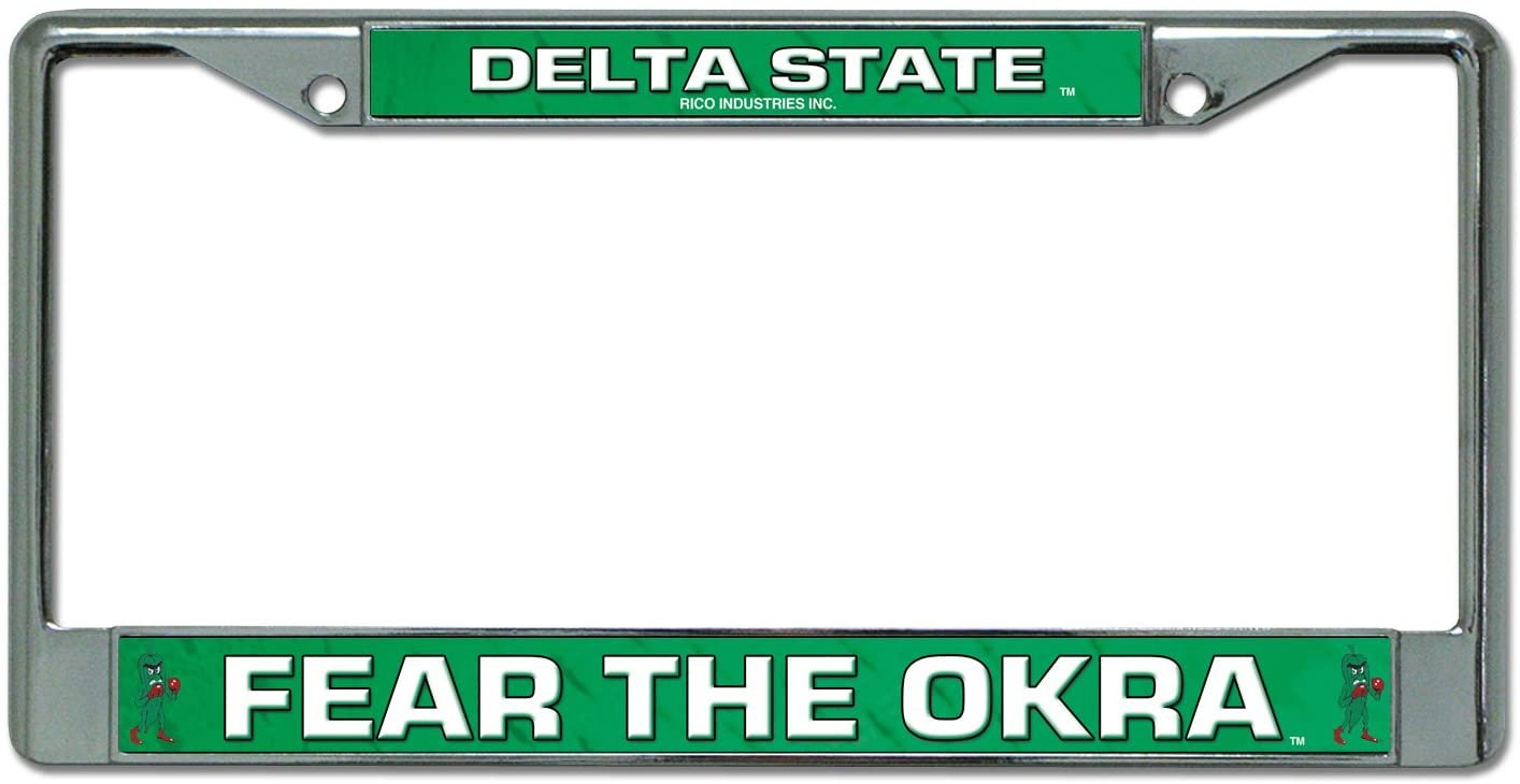 Delta State University Statesmen Premium Metal License Plate Frame Chrome Tag Cover, 12x6 Inch by Fielders Choice