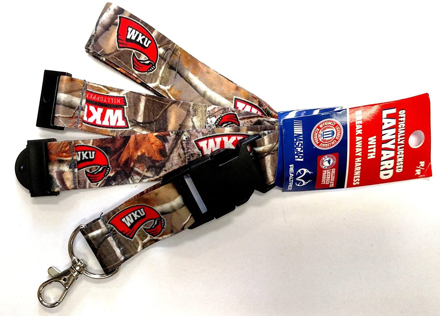 Western Kentucky Hilltoppers CAMO WKU RR Deluxe 2-Sided Lanyard Breakaway Clip w/J-Hook Keychain University of by Fielders Choice