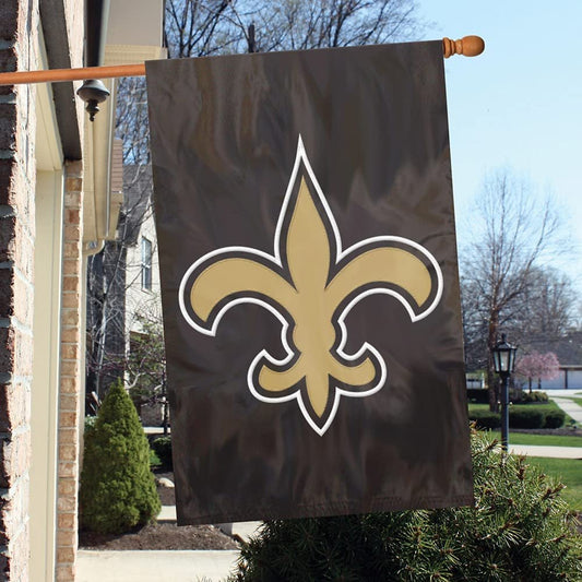 New Orleans Saints Double Sided Banner Flag Embroidered Applique 44x28 Inch by Fielders Choice