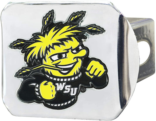 Wichita State Shockers Hitch Cover Solid Metal with Raised Color Metal Emblem 2" Square Type III University by Fielders Choice