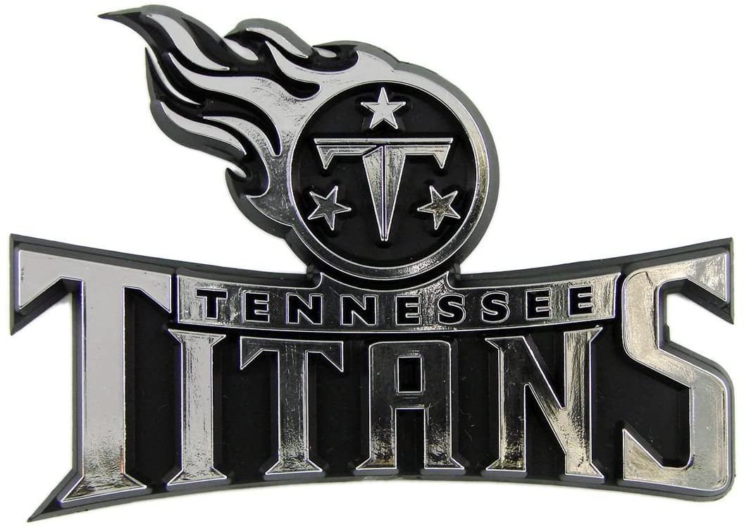 Tennessee Titans Auto Emblem, Silver Chrome Color, Raised Molded Shape Cut Plastic, Adhesive Tape Backing by Fielders Choice