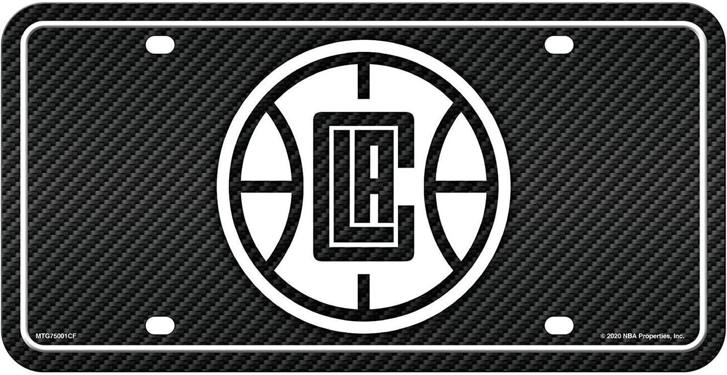 Los Angeles Clippers Metal Auto Tag License Plate, Carbon Fiber Design, 6x12 Inch by Fielders Choice