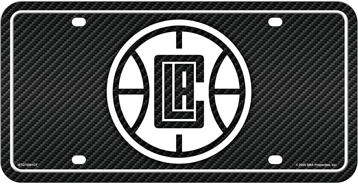 Los Angeles Clippers Metal Auto Tag License Plate, Carbon Fiber Design, 6x12 Inch by Fielders Choice