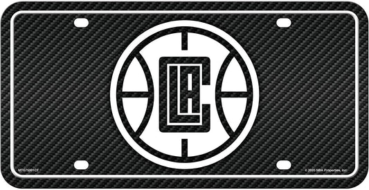 Los Angeles Clippers Metal Auto Tag License Plate, Carbon Fiber Design, 6x12 Inch by Fielders Choice