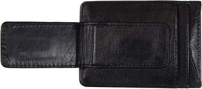 Houston Texans Black Leather Wallet, Front Pocket Magnetic Money Clip, Printed Logo by Fielders Choice
