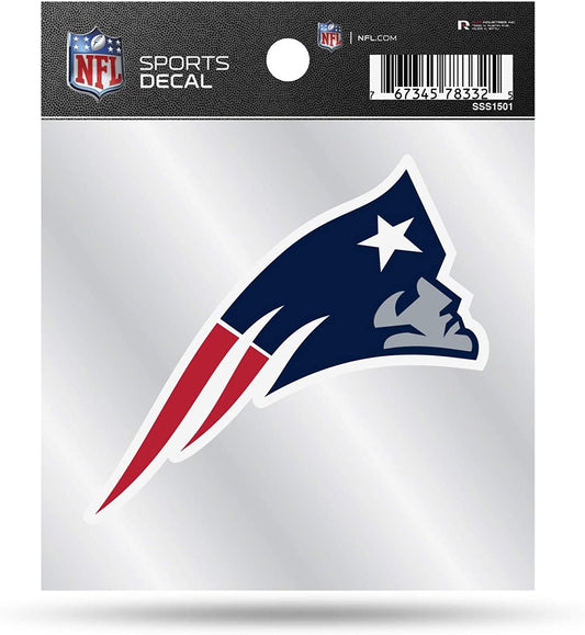 New England Patriots Sticker Decal 4x4 Inch Clear Backing Auto Home by Fielders Choice