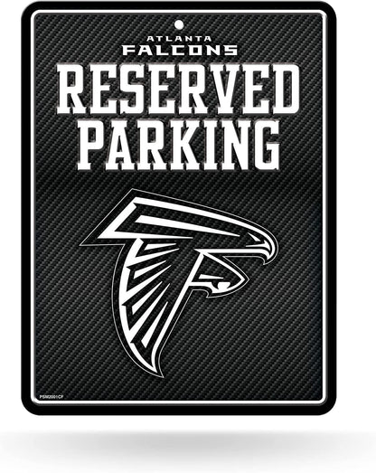 Atlanta Falcons Metal Parking Novelty Wall Sign 8.5 x 11 Inch Carbon Fiber Design by Fielders Choice
