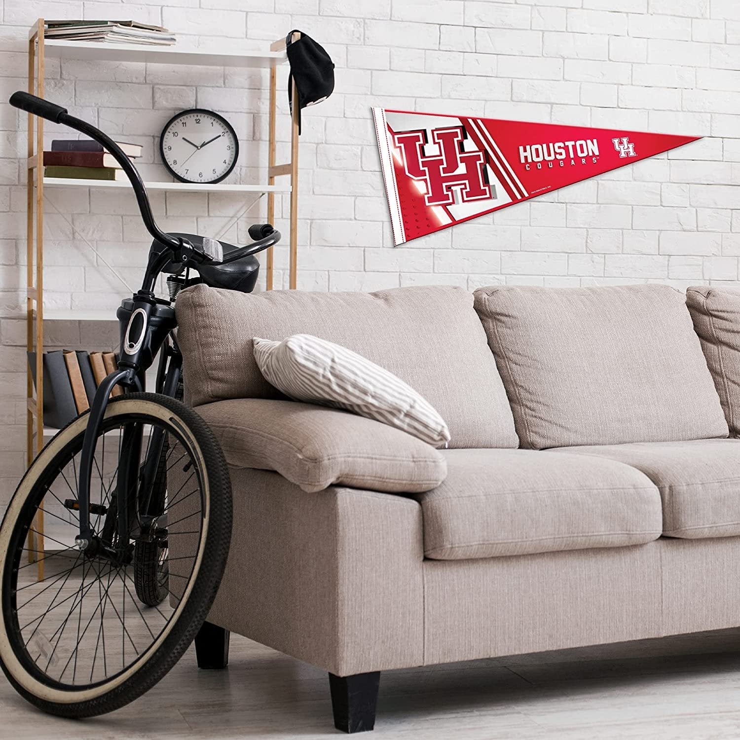 University of Houston Cougars Soft Felt Pennant, 12x30 Inch, Easy To Hang by Fielders Choice