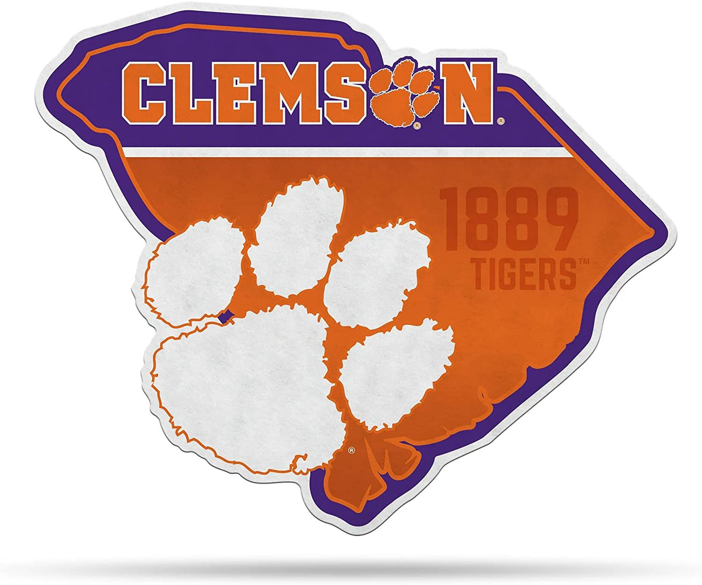 Clemson Tigers Pennant State Shape 18 Inch Soft Felt University of by Fielders Choice