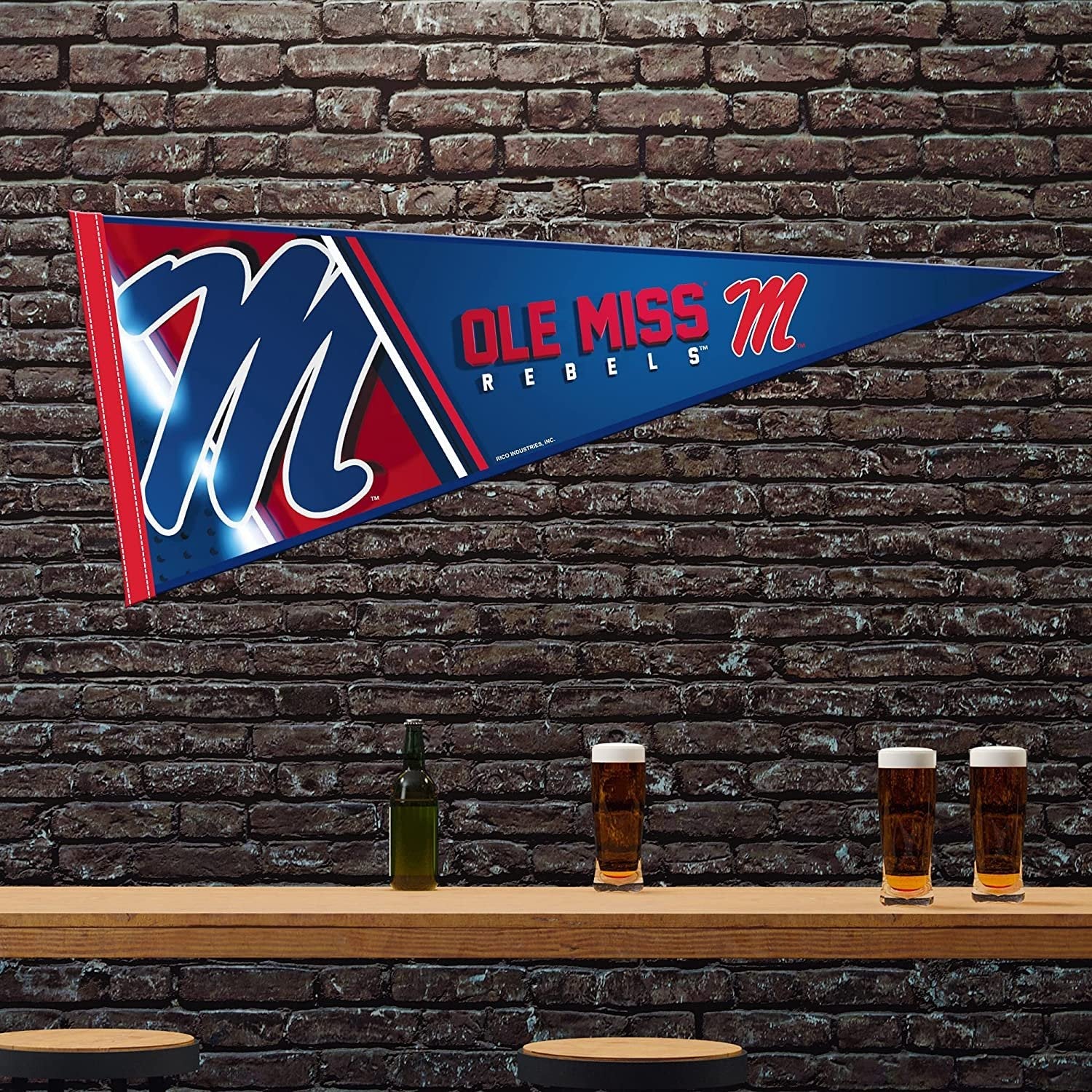 University of Mississippi Rebels Ole Miss Soft Felt Pennant, 12x30 Inch, Easy To Hang by Fielders Choice