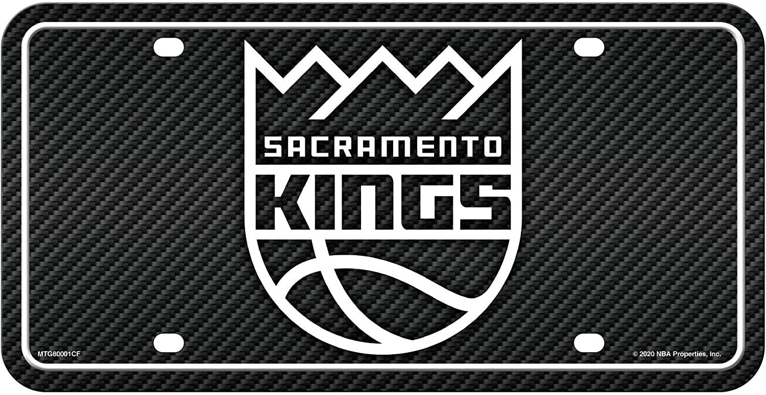 Sacramento Kings Metal Auto Tag License Plate, Carbon Fiber Design, 6x12 Inch by Fielders Choice