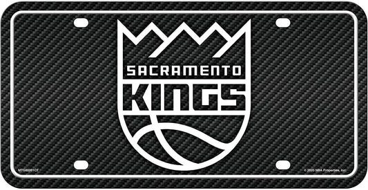 Sacramento Kings Metal Auto Tag License Plate, Carbon Fiber Design, 6x12 Inch by Fielders Choice