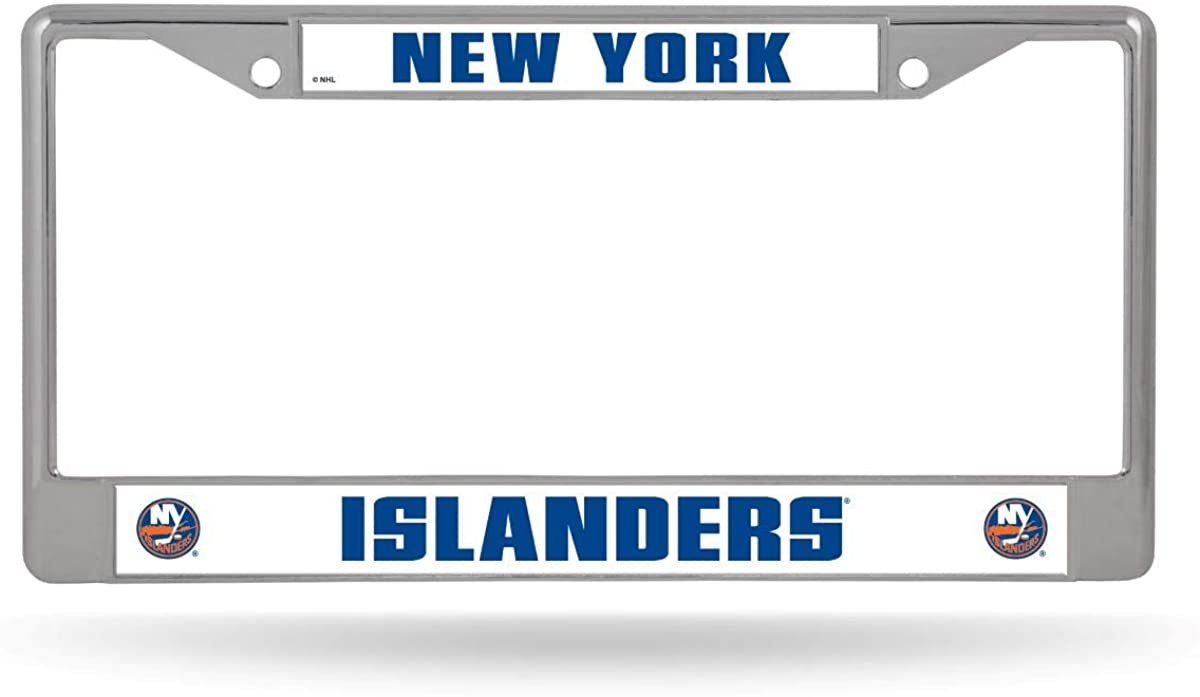 New York Islanders Metal License Plate Frame Chrome Tag Cover 6x12 Inch by Fielders Choice