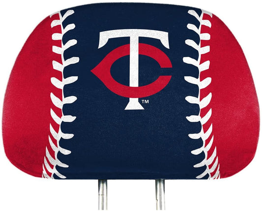 Minnesota Twins Pair of Premium Auto Head Rest Covers, Full Color Printed, Elastic, 14x10 Inch by Fielders Choice
