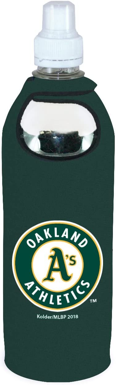 Oakland Athletics A's 1/2 Liter Water Bottle Neoprene Beverage Insulator Holder Cooler with Clip Baseball by Fielders Choice