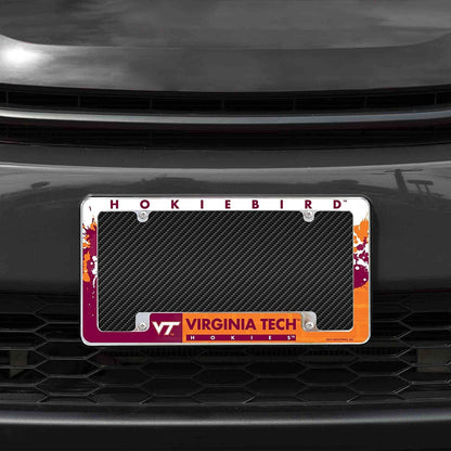 Virginia Tech University Hokies Metal License Plate Frame Tag Cover All Over Design 12x6 Inch by Fielders Choice