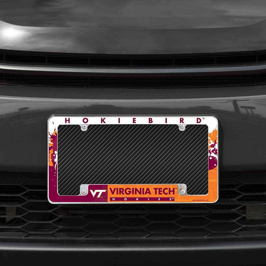 Virginia Tech University Hokies Metal License Plate Frame Tag Cover All Over Design 12x6 Inch by Fielders Choice
