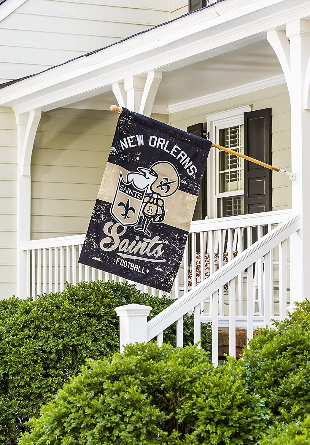 New Orleans Saints Premium House Flag Banner, Double Sided, Retro Vintage Style, Linen, 28x44 Inch by Fielders Choice