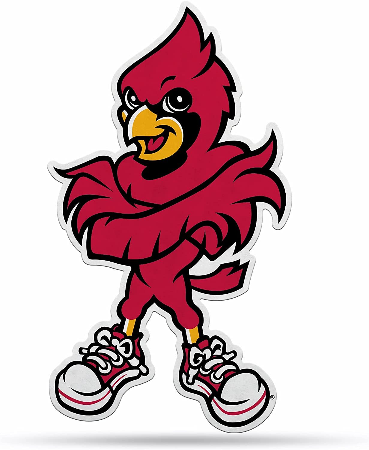 Rico Industries NCAA Louisville Cardinals Shape Cut Mascot Pennant - Home, Living Room, Bedroom, Mancave Decor - Soft Felt Material - Made by Fielders Choice
