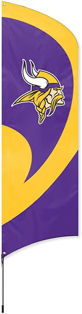 Minnesota Vikings 8 Foot Tall Team Flag Tailgating Kit with Metal Pole by Fielders Choice