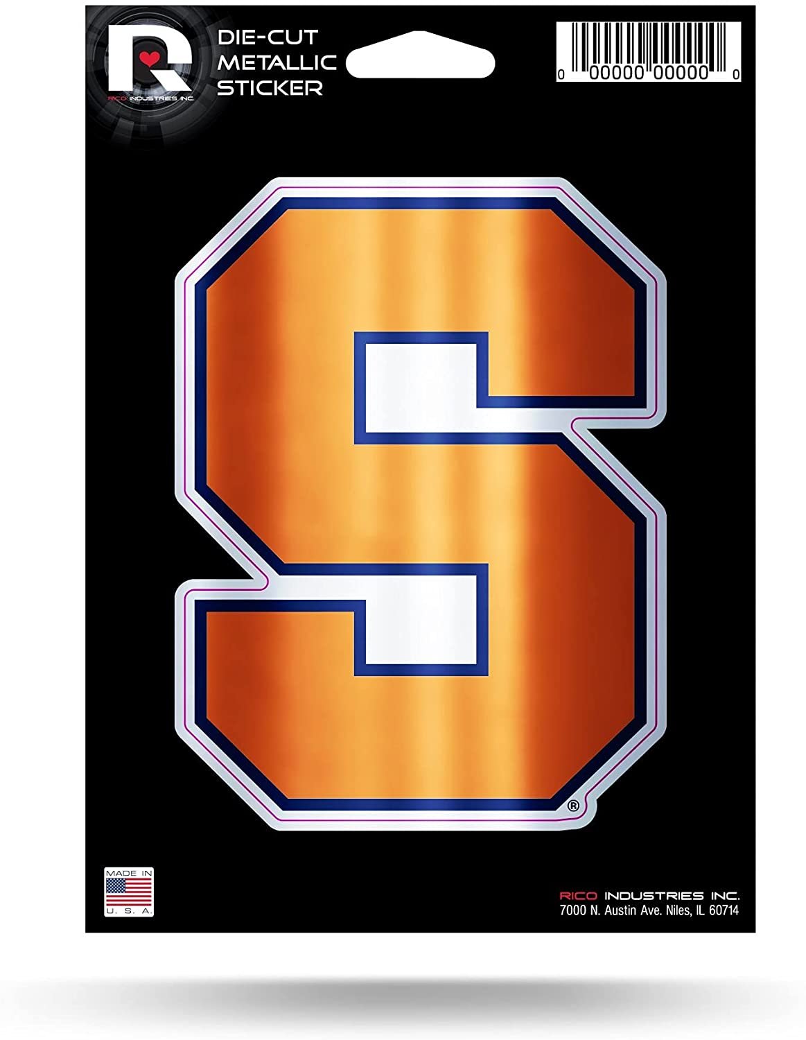 Syracuse University Orange 5 Inch Sticker Decal Metallic Shimmer Design Flat Vinyl by Fielders Choice