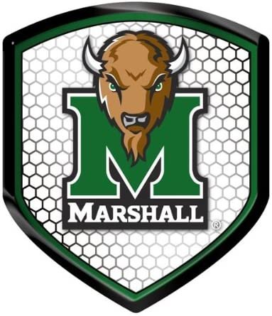 Marshall University Thundering Herd High Intensity Reflector, Shield Shape, Raised Decal Sticker, 2.5x3.5 Inch, Home or Auto, Full Adhesive Backing by Fielders Choice