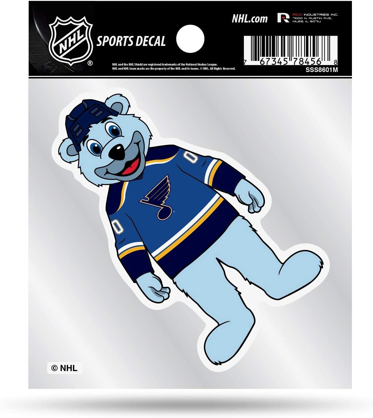St Louis Blues 4x4 Decal Sticker Mascot Logo Premium with Clear Backing Flat Vinyl Auto Home Hockey by Fielders Choice