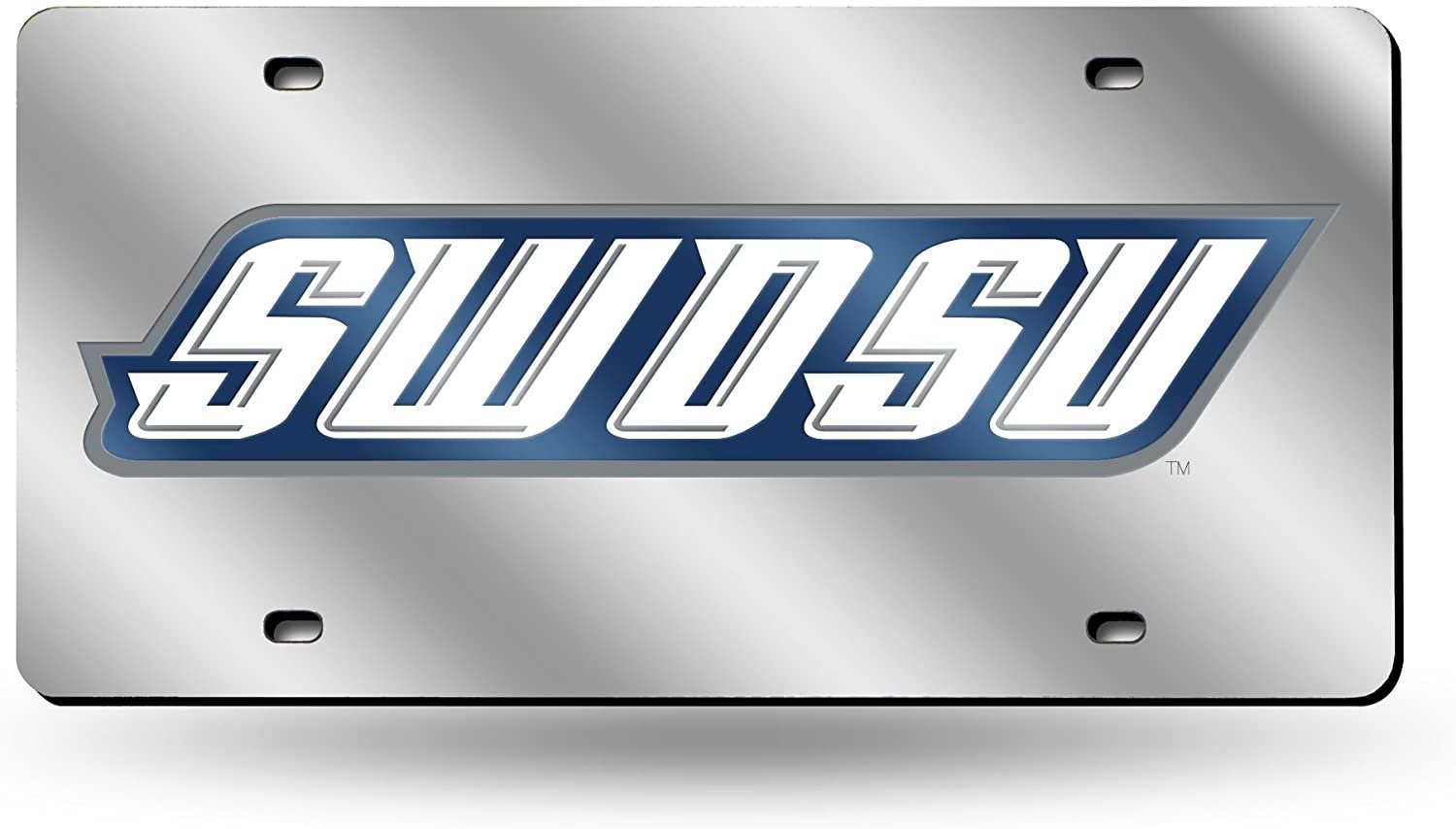 Southwestern Oklahoma State University Bulldogs Premium Laser Cut Tag License Plate, Mirrored Acrylic Inlaid, 12x6 Inch by Fielders Choice