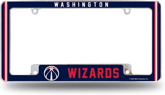 Washington Wizards Metal License Plate Frame Chrome Tag Cover Alternate Design 6x12 Inch by Fielders Choice