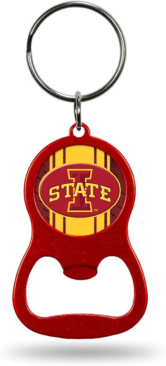 Iowa State University Cyclones Premium Solid Metal Bottle Opener Keychain, Key Ring, Team Color by Fielders Choice