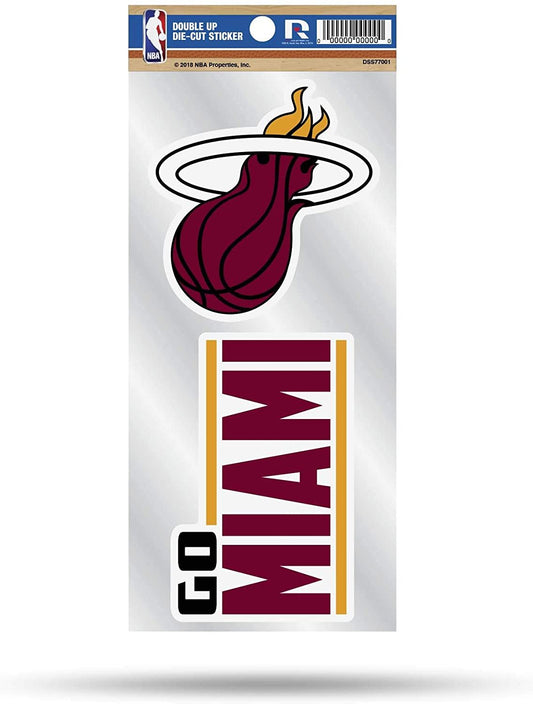 Miami Heat Double Up Die Cut 2-Piece Sticker Sheet by Fielders Choice